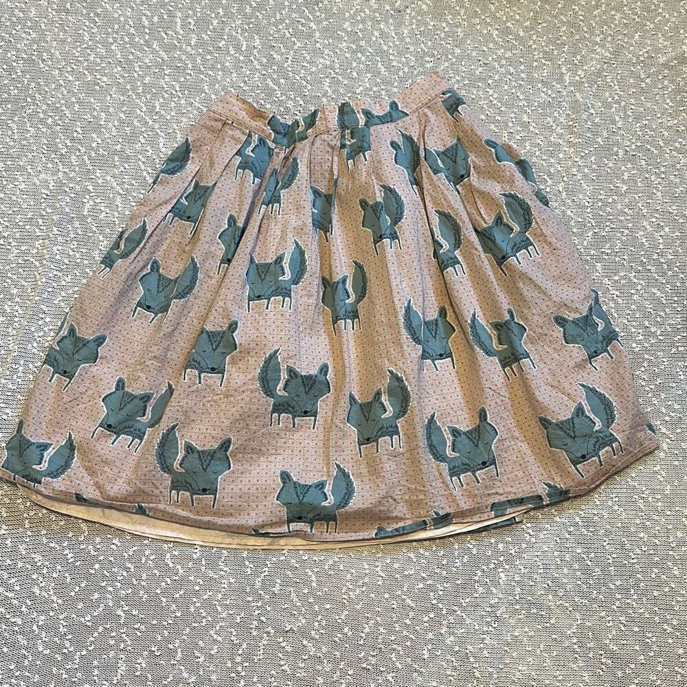 Anthropologie Comme Toi Skirt Blue Foxes Small